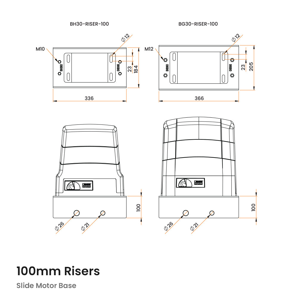 Slide Motor Base Riser
