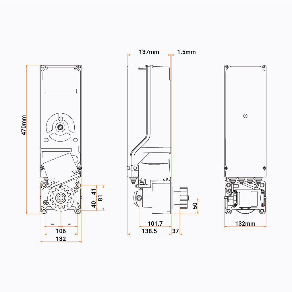 Tower, 600kg, In-Post, 100% Duty Cycle