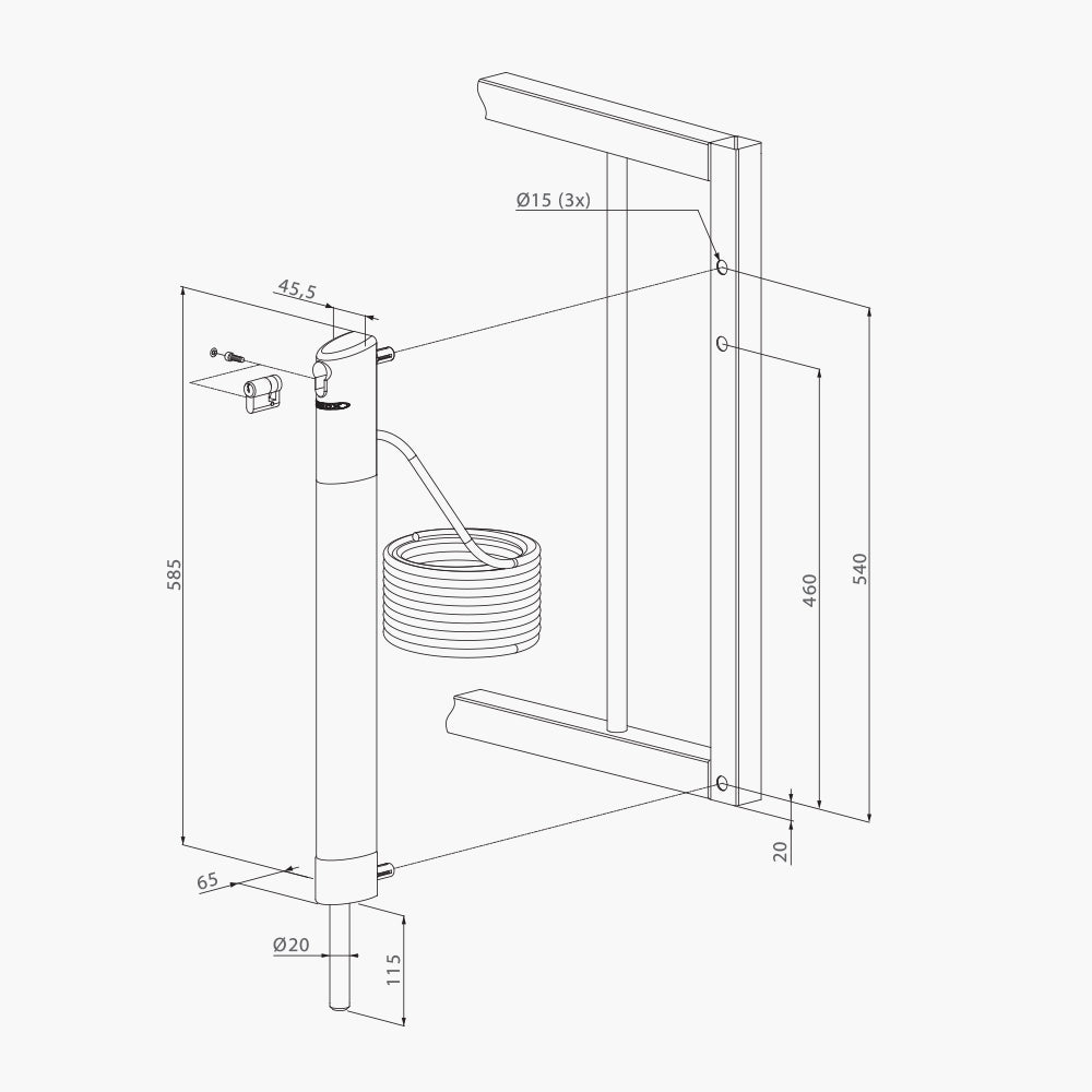Motorised Electrical Drop Bolt - Dimensions | Edgesmith