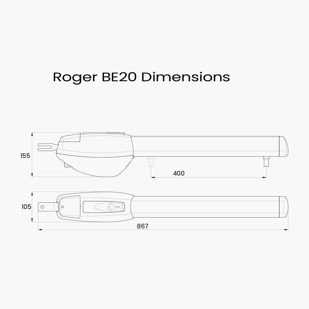 Roger BE20 Presto 200kg Swing Gate Operator | Edgesmith