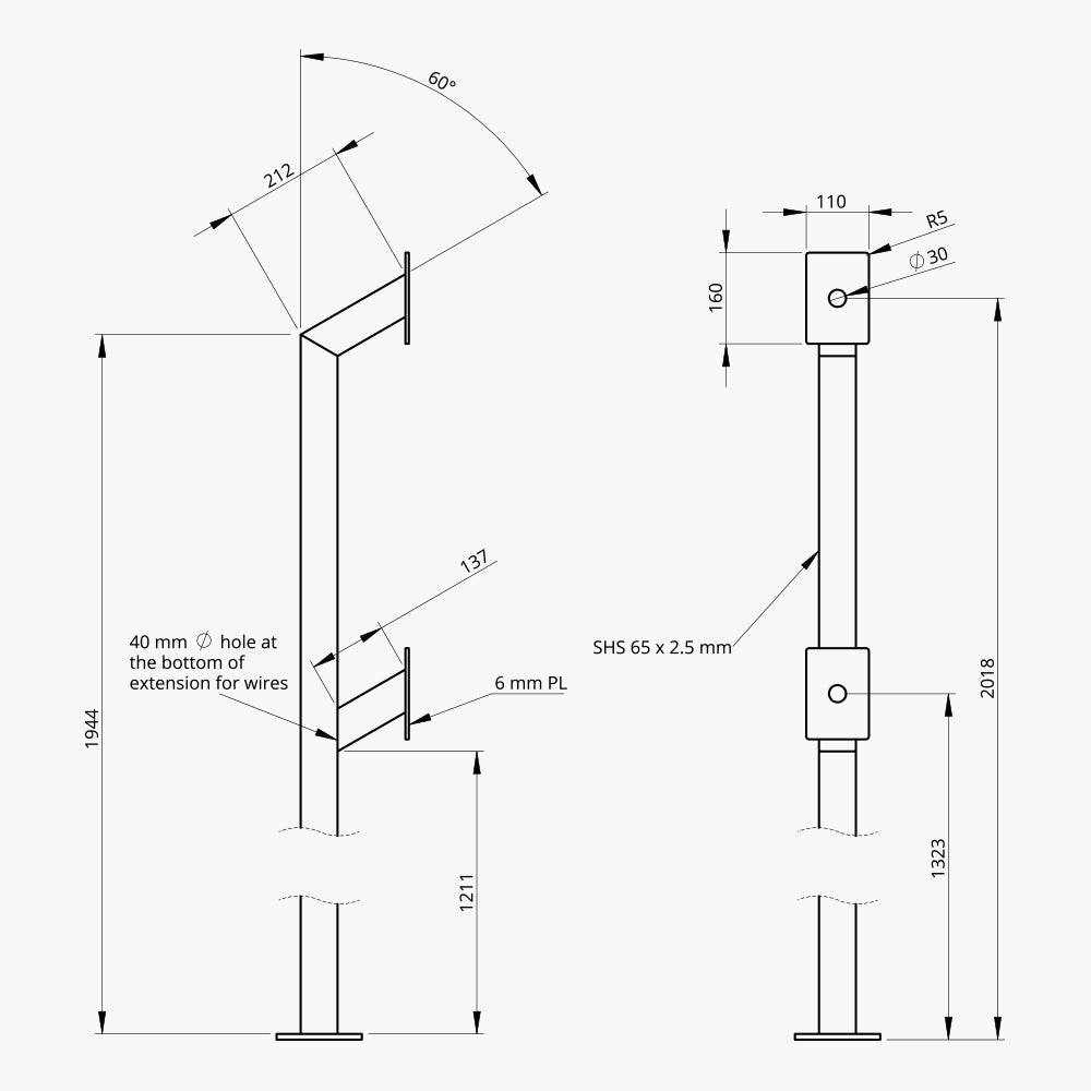 Gooseneck Double Intercom Post