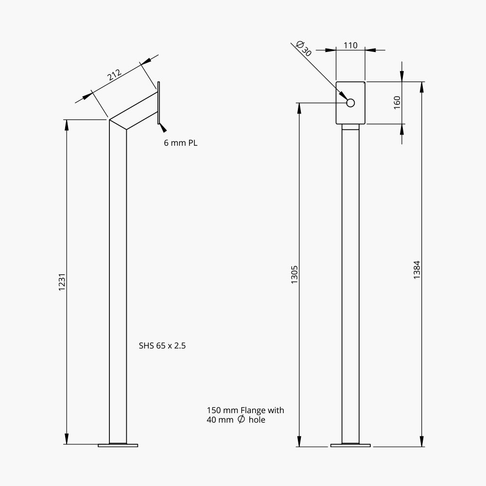 Gooseneck Intercom Post