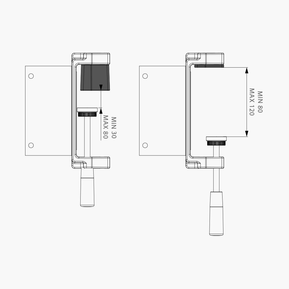 Gate Fixing Clamp Set - Dimensions | Edgesmith