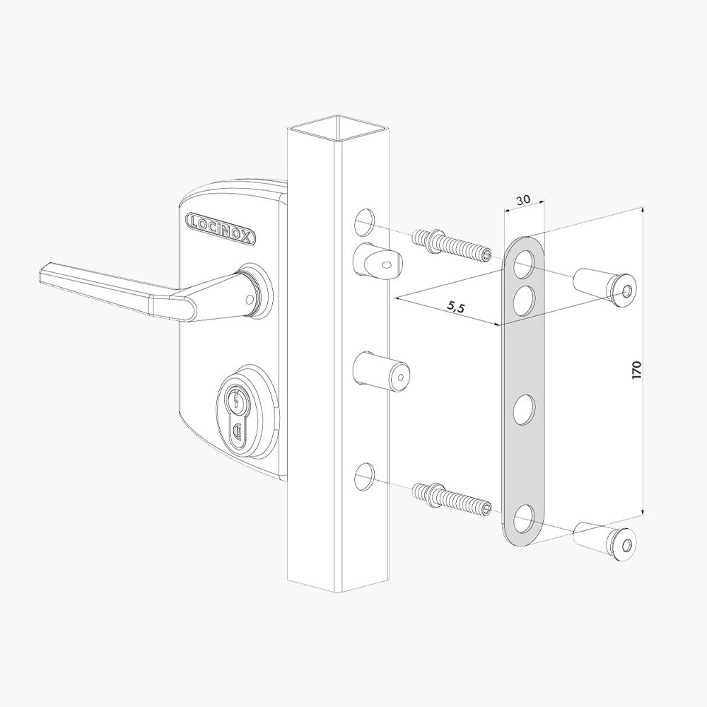 Locinox Swing Gate Lock Guide Plate