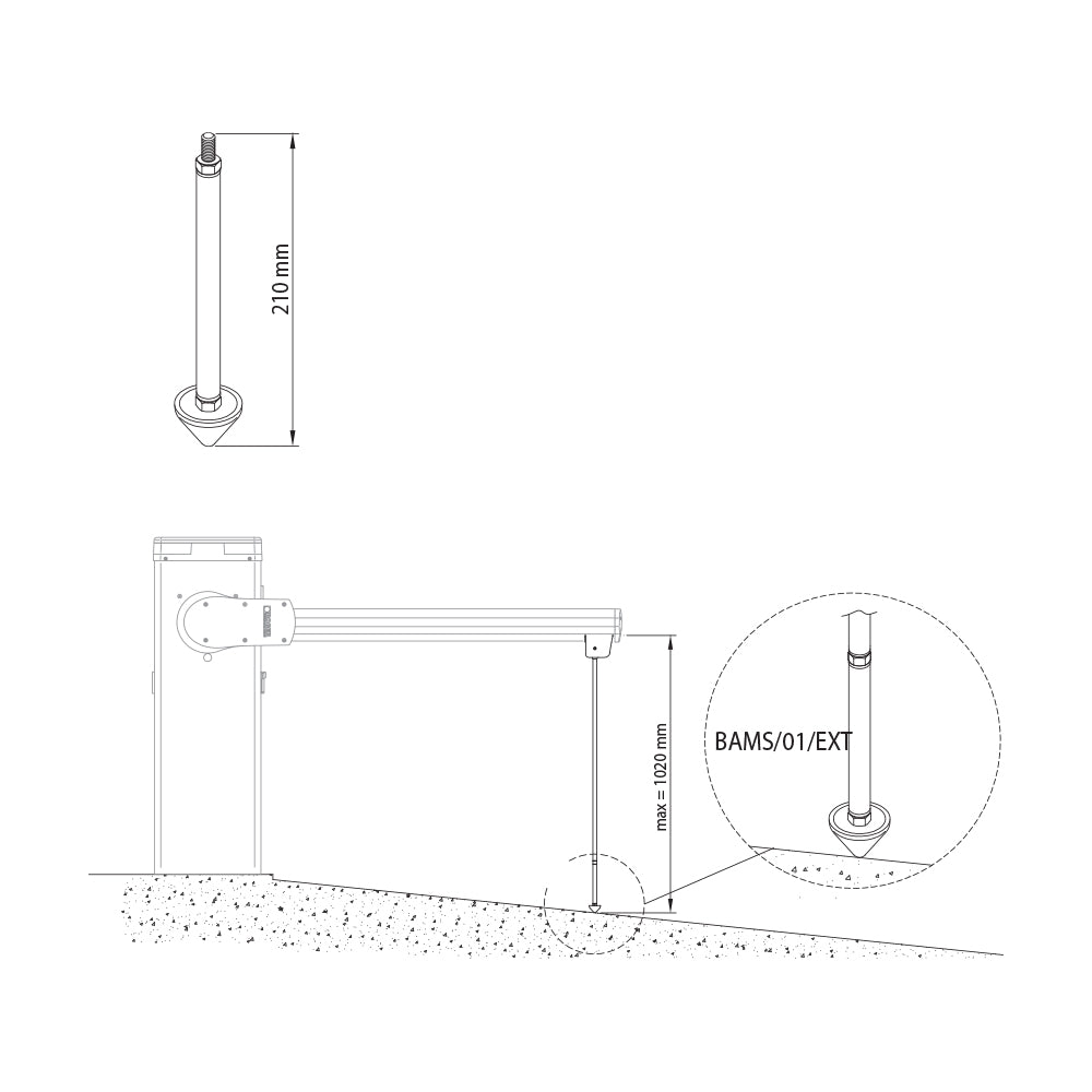 Pendulum End Support for Barrier Arm | Edgesmith