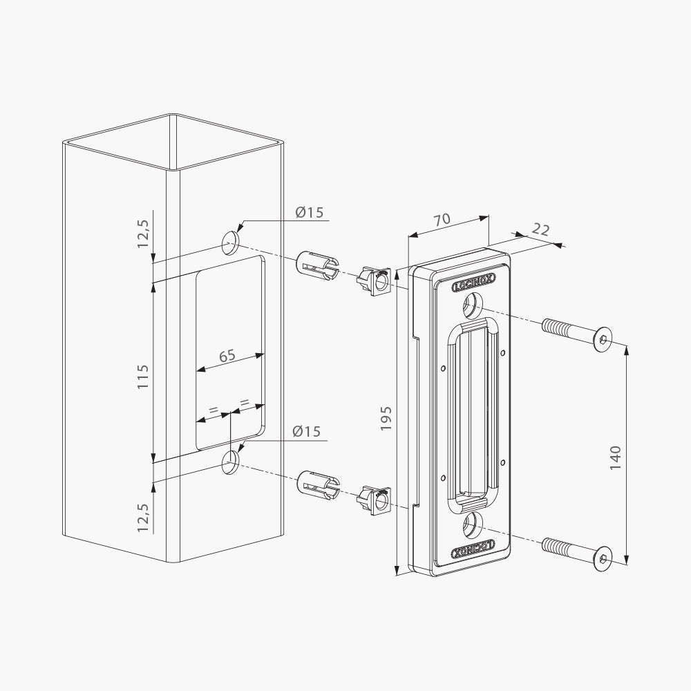 Sliding Gate Lock Keep - Dimensions | Edgesmith