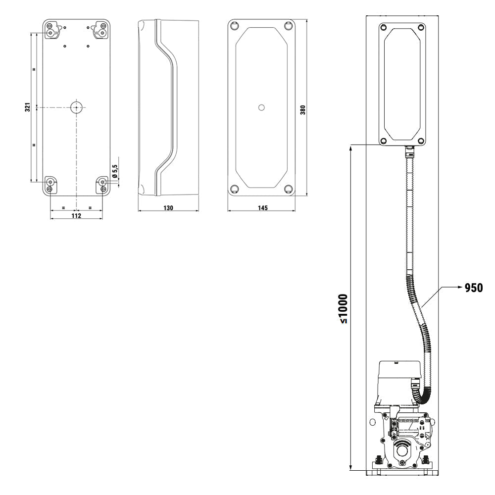 Tower, 1600kg, In-Post, 100% Duty Cycle