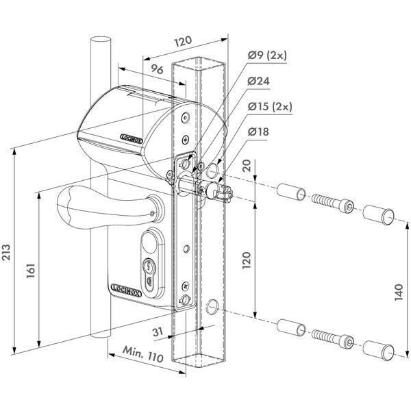 Valentino Digital Swing Gate Code Lock | Edgesmith