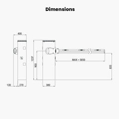 Roger Bionik 4/6m Commercial Barrier Arm | Edgesmith