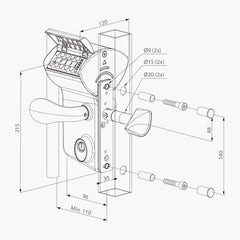 Leonardo Sliding Gate Code Lock - Edgesmith